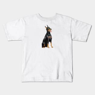 A Black and Tan Doberman Pinscher - Just the dog. Kids T-Shirt